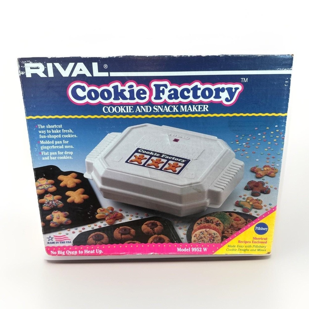 Vintage Rival Cookie Factory Cookie and Snack Maker 449-267 Model 9952 NEW N BOX